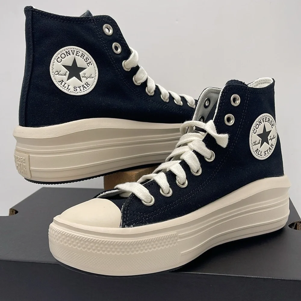 Converse WMNS A09899C CTAS MOVE HI BLACK/NATURAL IVORY/EGRET Platforms Sneakers